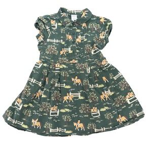 Vintage Y2K Gymboree Girls Dress Size‎ 4 Green Horse Jockey Equestrian Club